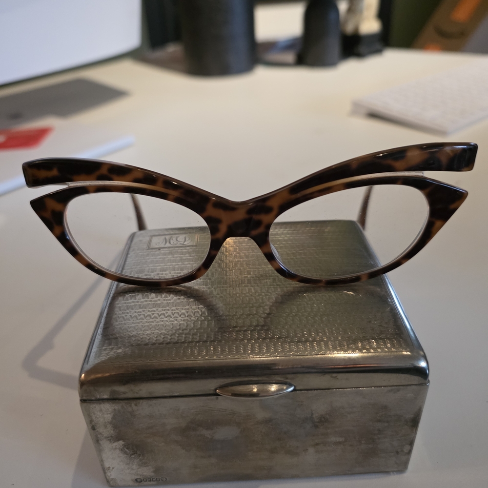 Patrick Kelly Paris Leopard Print Cat-Eye glasses